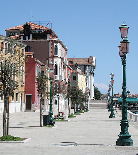 Pedestrian walk way in venice photo