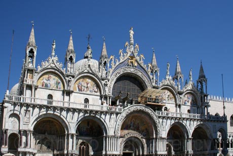 San marco church facade in venice photo